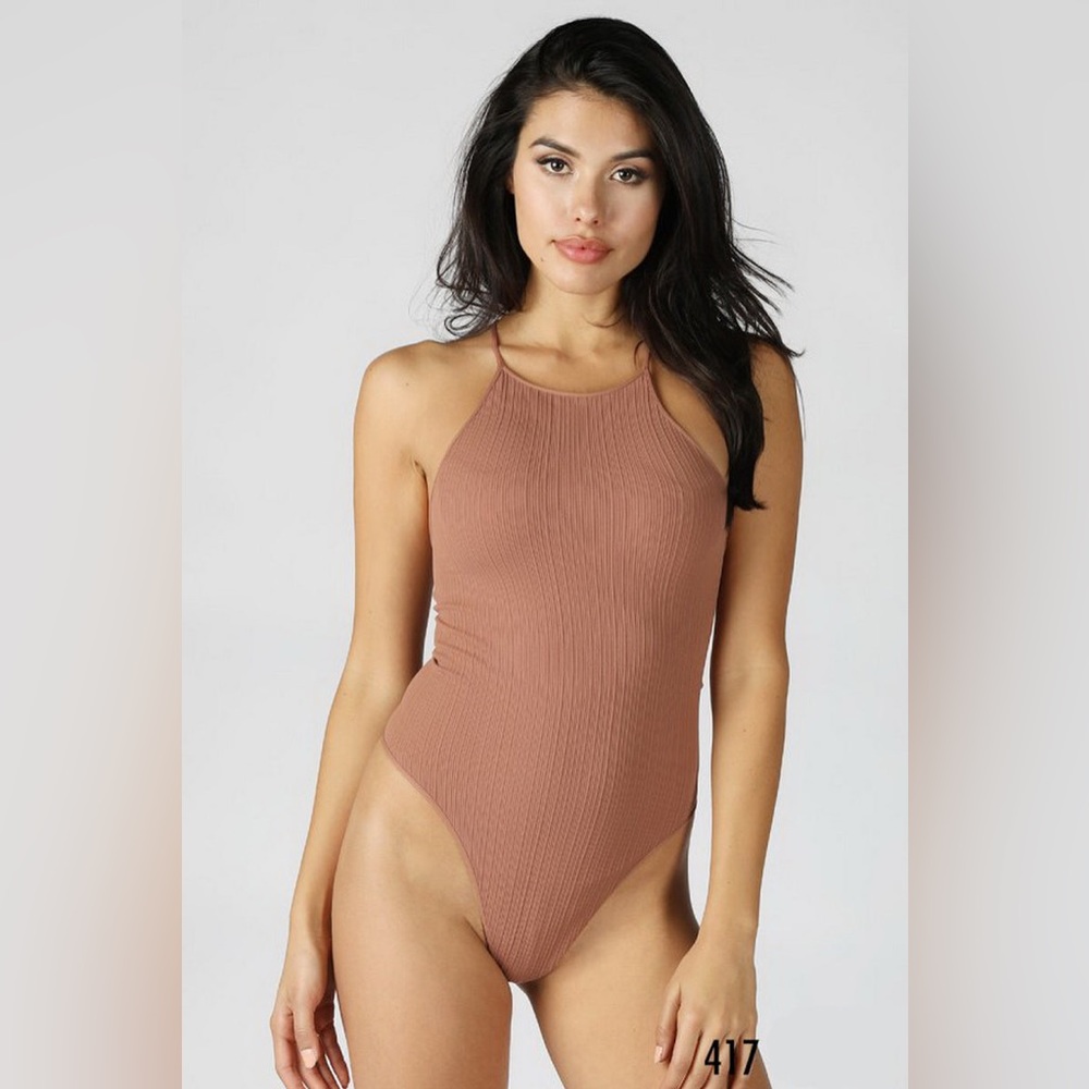 Forever 21 Pink high neck bodysuit size medium